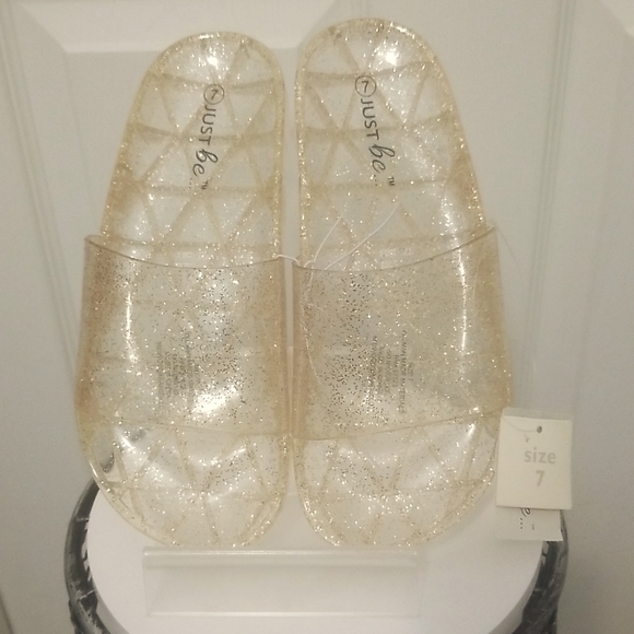 just be Shoes - Just Be Sparkle Gel Slides Size 7 NWT